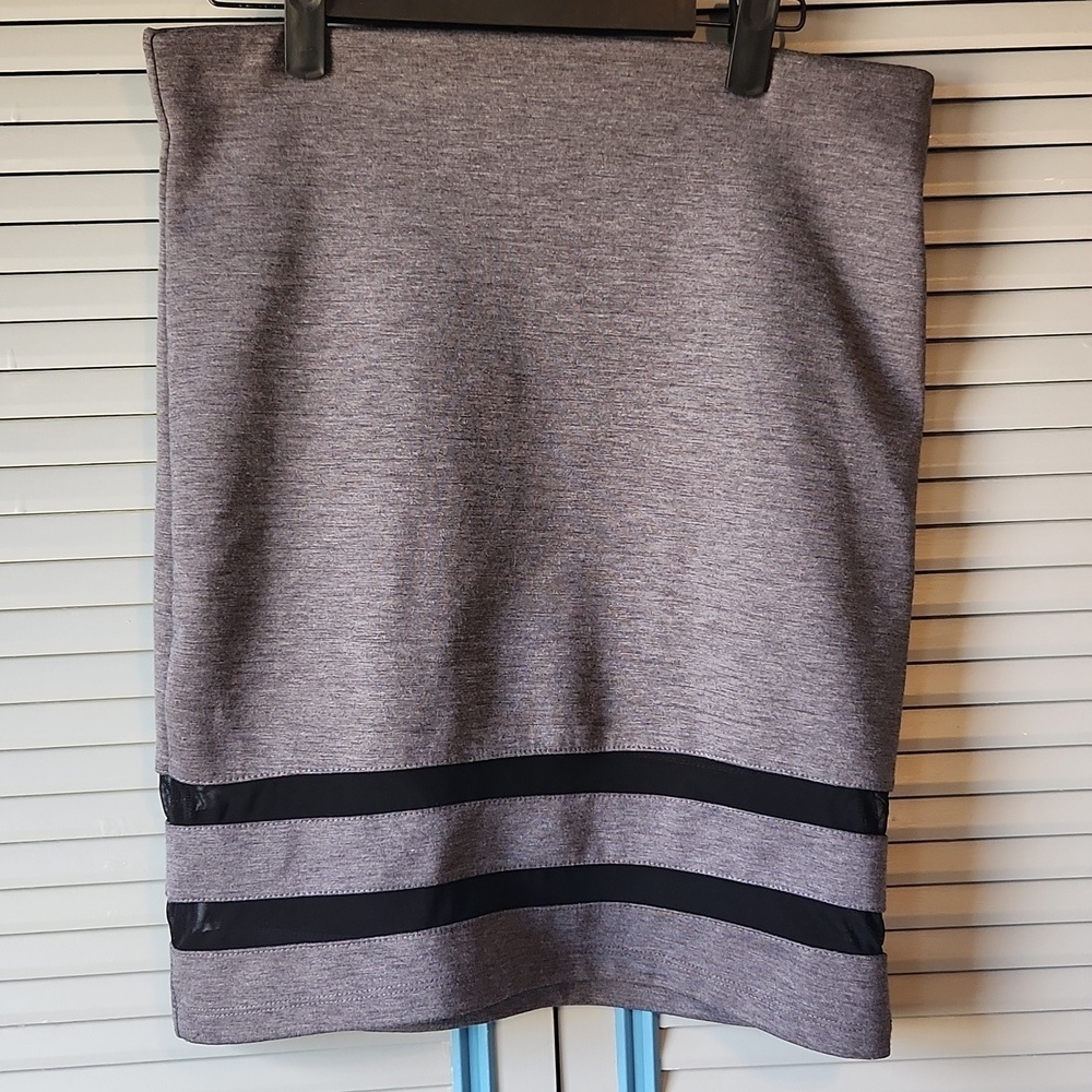 Final Sale Divided Grey Bodycon Mini Skirt